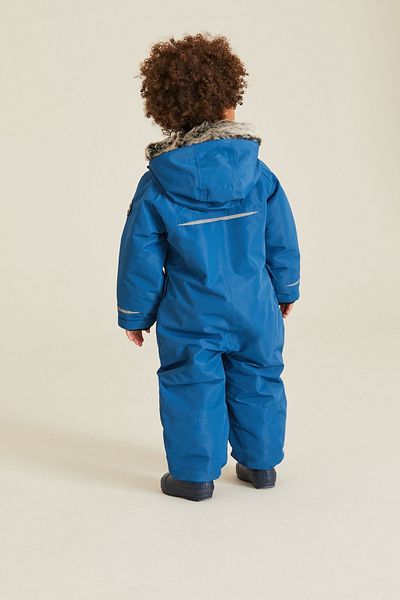 Next Baby Cobalt Blue Luxury Faux Fur Detailed Snow Jumpsuit