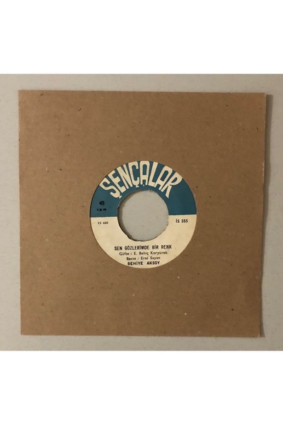 Plakevi İzmir Behiye Aksoy Sen Gözlerimde Bir Renk 45 lik Plak (Orjinal Dönem...