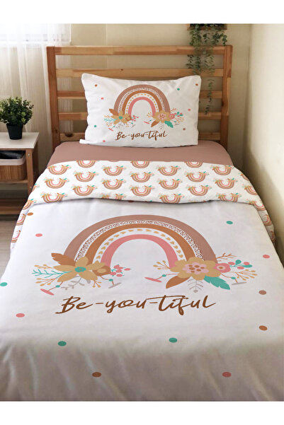 Evmila Double Sided Rainbow Patterned Bed Sheets Set of 2 Printed Single Duvet Cover 160X220 cm