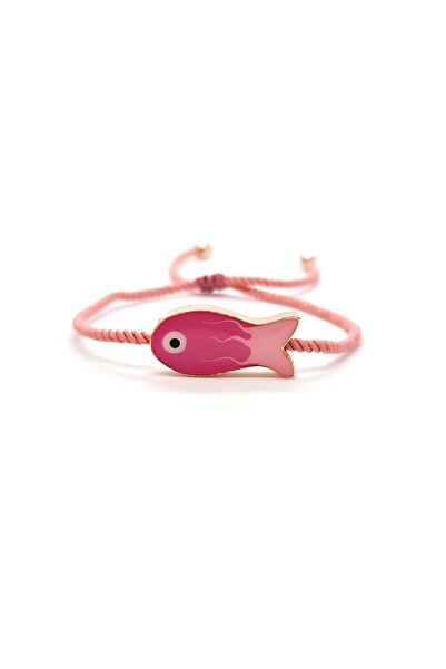 Pag accessories Makrome Burgu Ip Sedef Taşlı Rose Renk Balık Kadın Bileklik