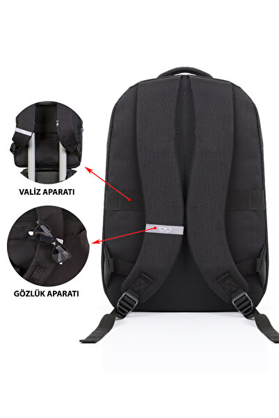 D'VERS Unisex Μαύρο καθημερινό σακίδιο πλάτης 2 θέσεων με θήκη για φορητό υπολογιστή