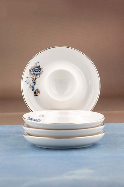 Bursa Porselen Dekor Gold blue 4 piece porcelain egg holder