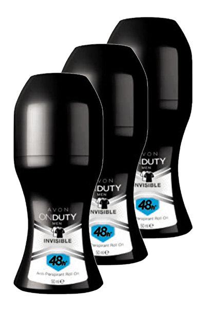 AVON OnDuty Invisible Erkek Rollon 50 Ml. Üçlü Set