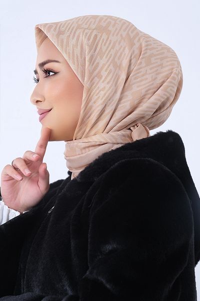 HAREM SCARF Μπεζ Φουλάρι Εύλογο