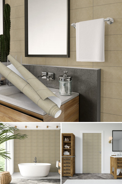 Dekoros Bej Mermer Görünümlü Yapışkanlı Folyo, Dolap, Tezgah Arası ve Mobilya Kaplama Kağıdı 45x500cm 1430