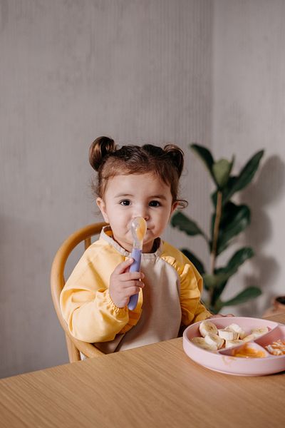 Dear Deer Love Cleo Long Sleeve Feeding & Activity Bib 1-3 years - Yellow