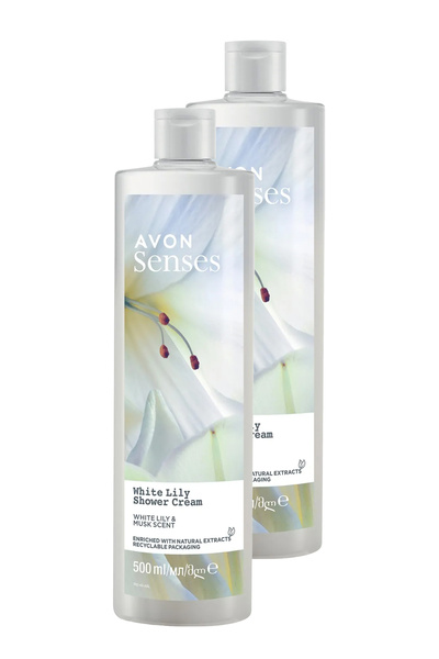 AVON Senses White Lily Beyaz Zambak Kokulu Duş Jeli 500 Ml. İkili Set