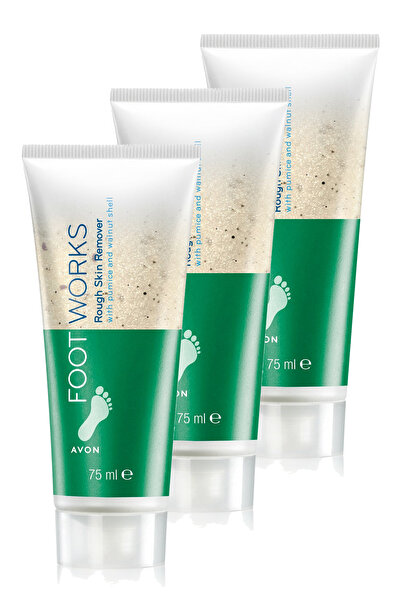 AVON Foot Works Rough Sertleşmiş Cildi Arındırıcı Ayak Peeling 75 Ml. Üçlü Set