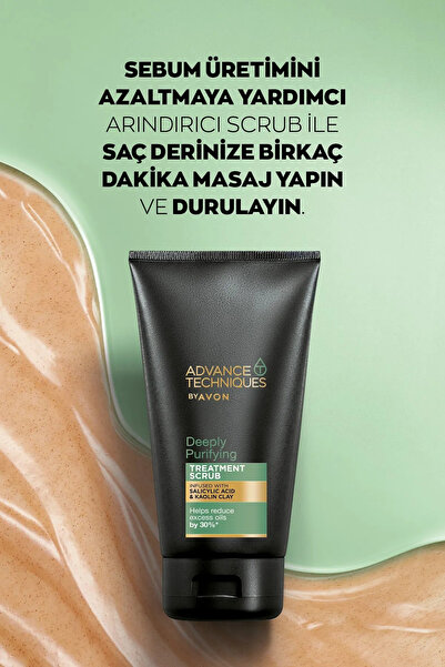 AVON Depply Purifying Yağlı Saçlar için Arındırıcı Scrub 150 Ml. Üçlü Set