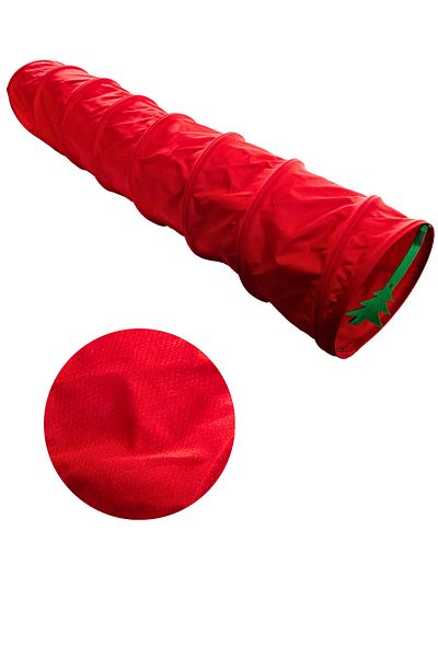 Miyav Red Long Cat Tunnel 125 Cm Foldable Cat Tunnel Toy Safe Hideout for Cats