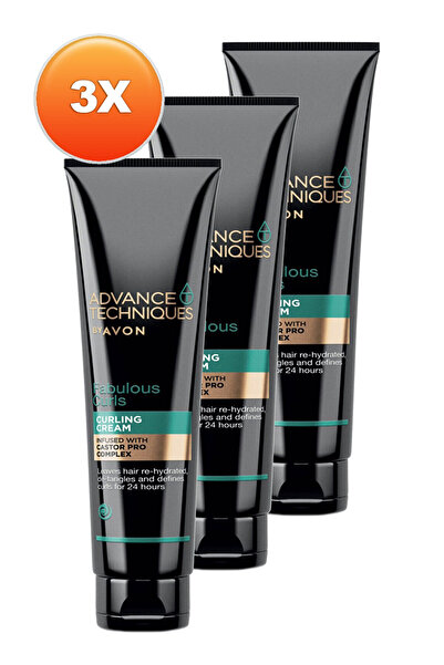 AVON Advance Techniques Bukle Şekillendirici Durulanmayan Saç Bakım Kremi 150 Ml. Üçlü Set