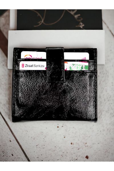 UCCELLO GLOSSY WOMEN'S WALLET WITH WRINKLE Patent Leather CARD HOLDER