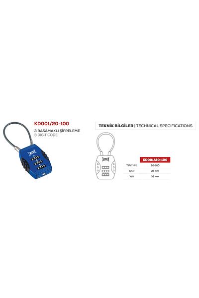 Kale Kilit Combination Padlock 3-Digits Encryption (10 pieces)