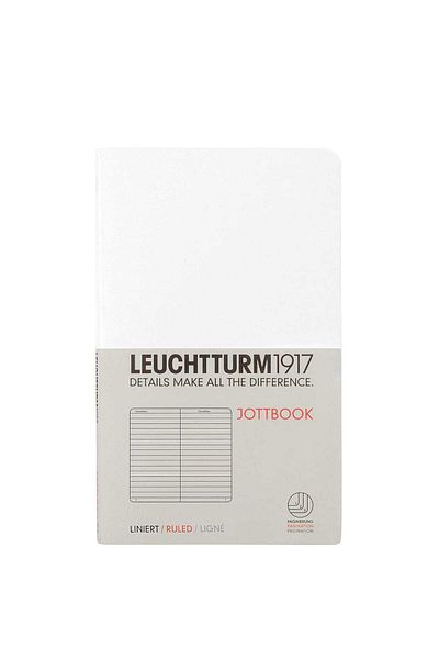 Leuchtturm1917 Jottbook Pocket Size, Striped, White Cover, 60 Sheets