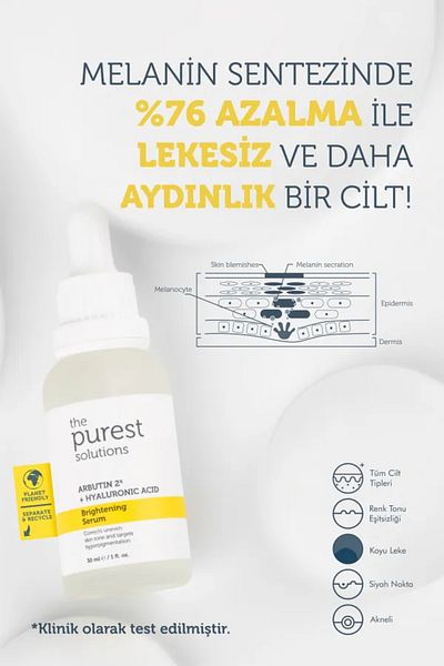 The Purest Solutions Anti-Blemish Arbutin Skin Care Serum - 30 Ml (Arbutin 2% + Hyaluronic Acid)