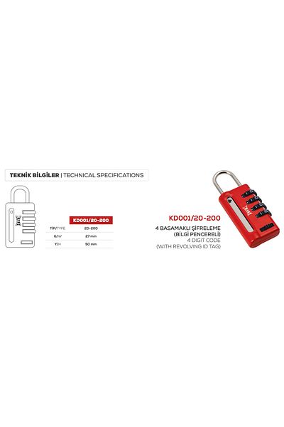 Kale Kilit Combination Padlock 4-Step Encryption (WITH INFORMATION WINDOW) (10 pieces)