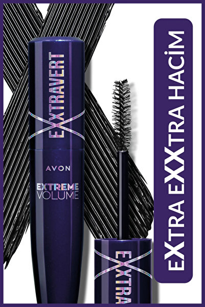 AVON Exxtravert Ekstra Hacim Veren Maskara 9 Ml. Blackest Black Üçlü Set