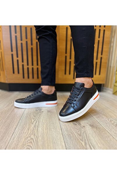 Parlak Günlük Hakiki Deri Sneakers Ayakkabı