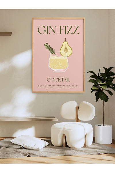 HOMEPACK Tekli Çerçeveli Kokteyl Seri Tablo Modern Poster Tablo TK/441