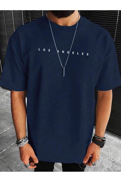 MOONBULL Pánské oversize tričko Los Angeles s potiskem na hrudi