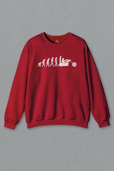 so cool Червен суитшърт Evolution Motorroad Harley Evolution Motor Motorcycle Print Sweatshirt
