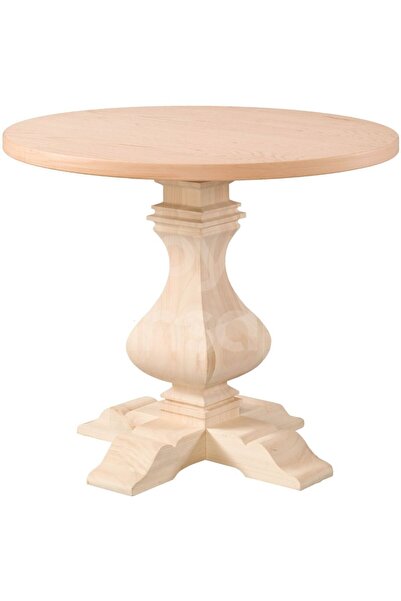 ROYS AHŞAP Roys Ahşap 5033 Masif Ham 90 Cm Star Sabit Yuvarlak Yemek Masası