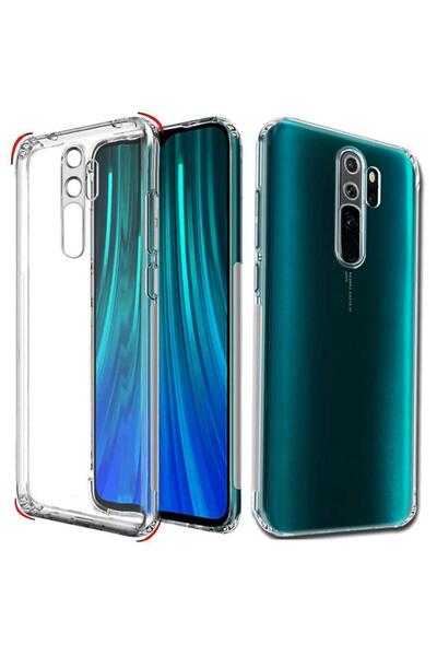 Miscase Xiaomi Redmi Note 8 Pro Tıpalı Kamera Korumalı Şeffaf Silikon Kılıf