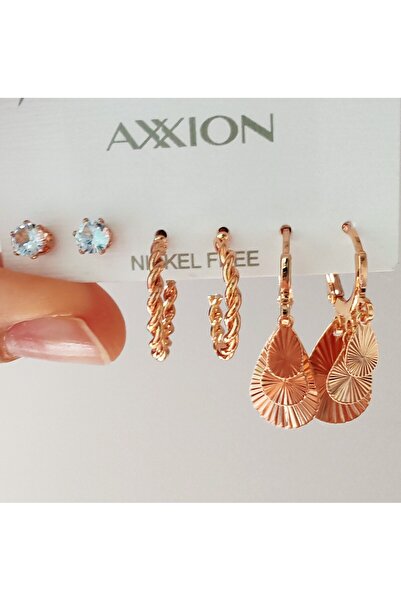 İLKYAZ مجموعة إكسسوارات أولية مكونة من 3 أقراط