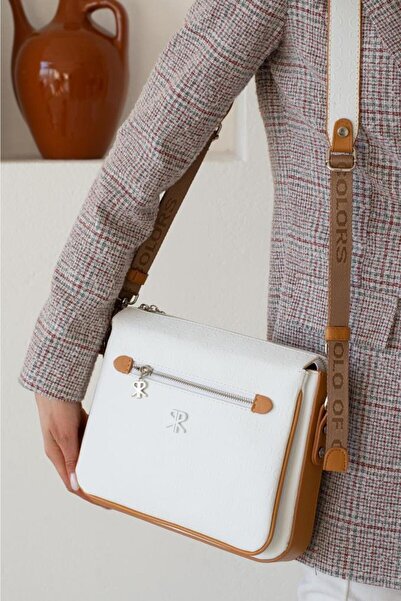 ImPolo حقيبة كتف وحقيبة كروس نسائية من Ancela WhiteTabaGofraj مقاس 23x27E غربًا