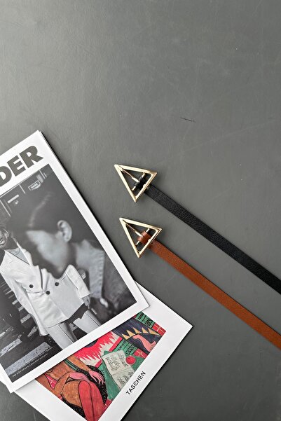 LİA KEMER Pachet de 2 centuri triunghiulare cu cataramă aurie, centură de leg...