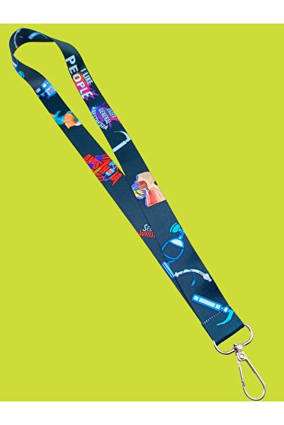 CİCCİBİCCİSHOP Siyah Zeminli Anestezi Boyun Askı Ipi
