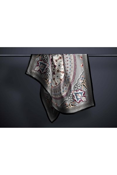 hijabchi Large Size Silky Sura Rayon Scarf - Grey - 120 X 120 cm