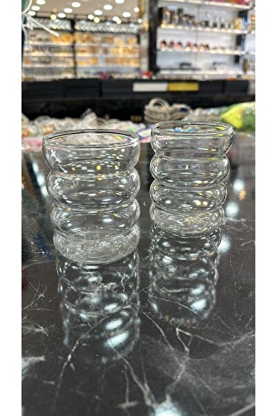 FASTSELLER قطعتان من الأكواب المقاومة للحرارة على شكل شريط| زجاج القهوة والعرض