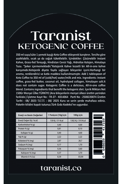 Taranist Ketojenik Kahve Kolajenli ( Bulletproof ) 3x150 gr