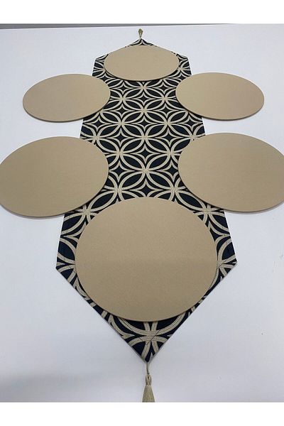 HALFART Σετ Rita Patterned Cream Runner και 6 τεμαχίων Cream Supla