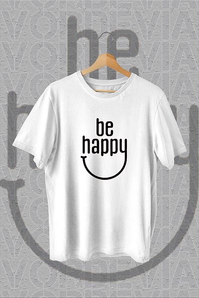 Vordevia Tricou supradimensionat alb cu imprimeu Be Happy