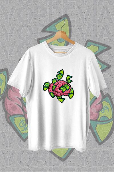 Vordevia Tricou supradimensionat alb cu imprimeu Money