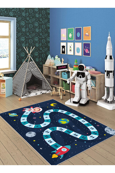 FABBHOME Dijital Baskı Kaymaz Taban Makinede Yıkanabilir Çocuk Odası Halısı B...