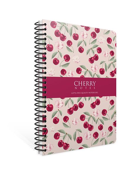 Gıpta Cherry Spiral Hard Cover Notebook 17X24 Cm 120 Sheets 70 Grams Cream Paper Checked