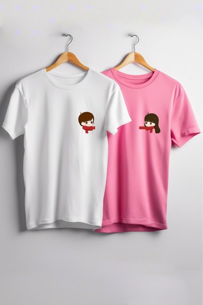 Vordevia Lover Printed Oversize Λευκό και Ροζ Lover Συνδυασμός