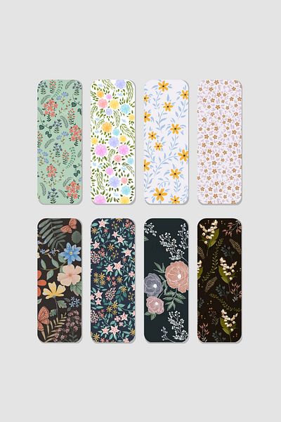 Eldesen Tasarım Flower Themed 8-Piece Bookmark Set - 5.25X14.85Cm Size, Thin