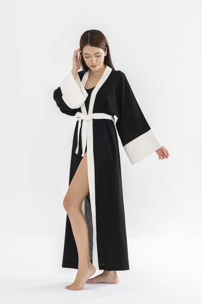 BEJ DOKU Tasarım Pamuk Kimono / Abaya /kaftan / Pareo