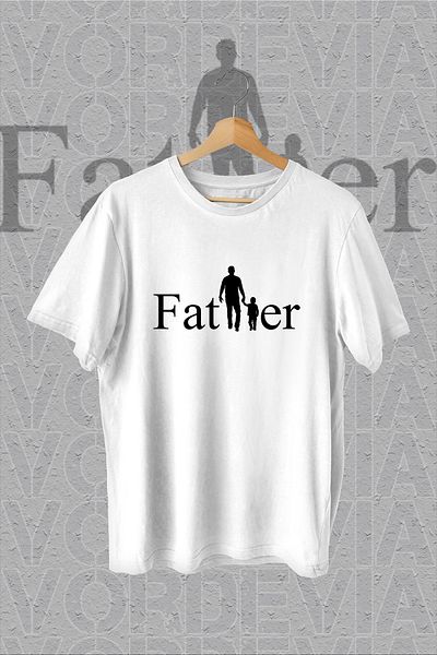 Vordevia Tricou supradimensionat alb cu imprimeu Tată