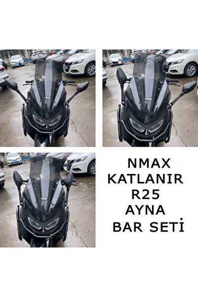 YSGMOTOPARTS Yamaha Nmax 125/155 2021-2023 Katlanır R25 Karbon Ayna Bar Seti