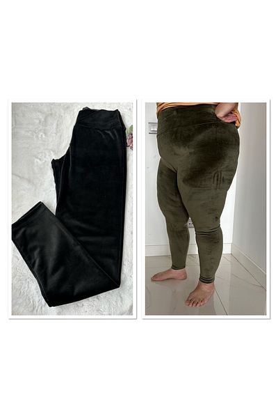 She Shine French Velvet Lycra High Waist Large Size Big Size Leggings