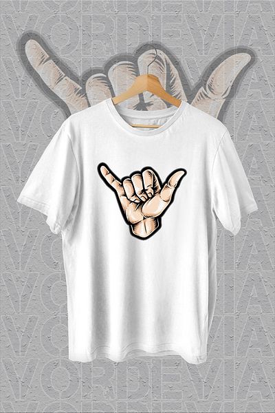 Vordevia Tricou supradimensionat alb cu imprimeu manual