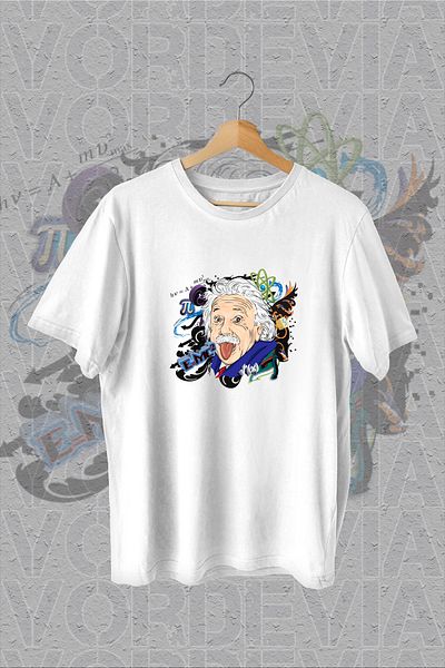 Vordevia Μπλουζάκι με στάμπα Einstein Λευκό Oversize