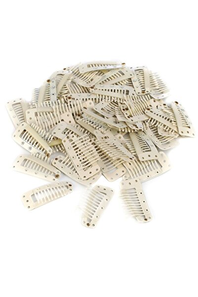 Suzan Peruk Λευκά 10 τεμάχια μεγάλα κουμπωτά κλιπ