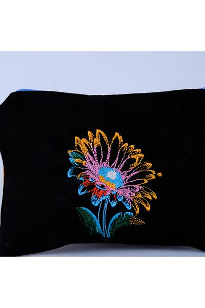 Wings Of Simurg Lotus flower embroidery embroidered hand wallet / bag organizer