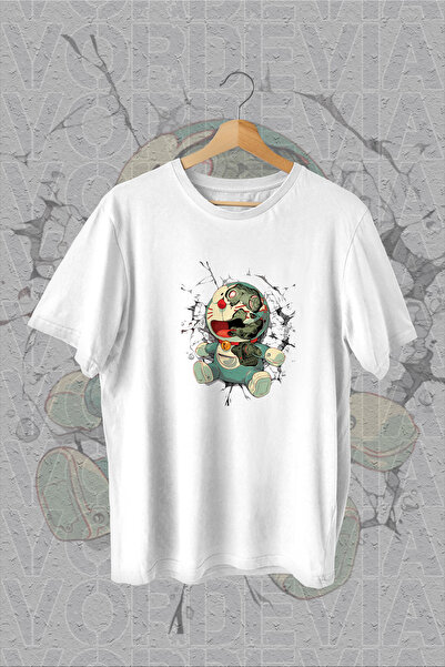 Vordevia Igračka robot Štampano bela Oversize kroj T-shirt
